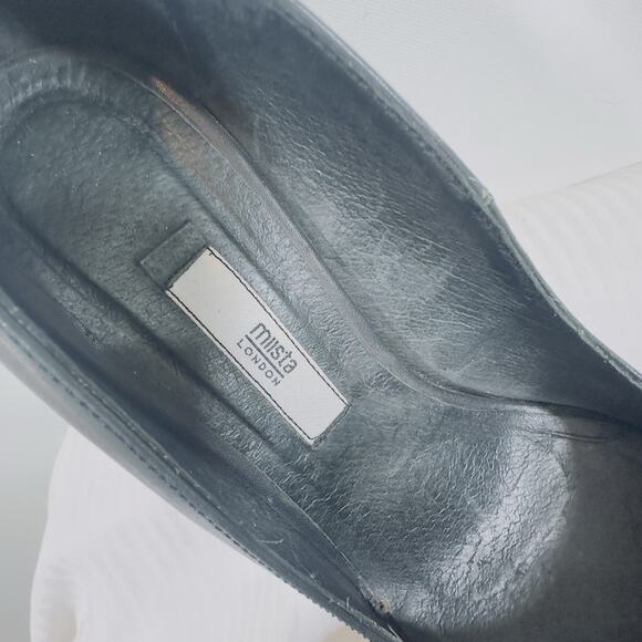 Miista Leather Black Pump Lucite Block Heel Modern Minimalist Size 40 EU (US 9)